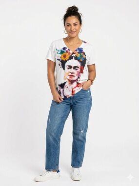 La Isla Frida Inspired Graphic Tee Oversized Artsy Boho Streetwear Top XL